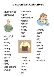 English Worksheet: character adjectives
