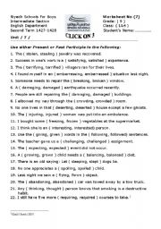 English Worksheet: present&past continuous