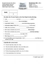 English Worksheet: present perfect and past simple