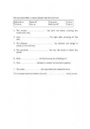 English Worksheet: Verb clause