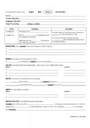 English worksheet: Catalyze Vocab Sheet