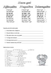 English Worksheet: TO HAVE