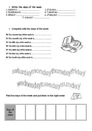 English Worksheet: WEEK AND MONTHS