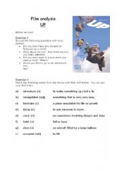 English Worksheet: UP (2009) - Film analysis PART 1