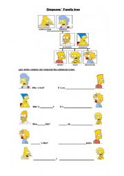 complete the sentences with the simpsons family