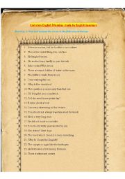 English Worksheet: Common English Mistakes made by English Learners