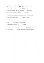 English Worksheet: make or do activity