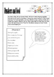 English worksheet: numbers and food page 1