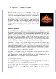 English Worksheet: WARCRY - READING