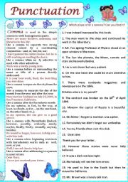 English Worksheet: Punctuation (Comma)