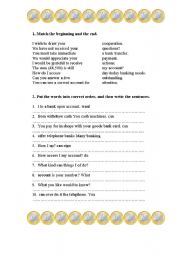 English Worksheet: Can I open a bank account? 