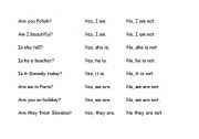 English Worksheet: Short answers with BE