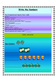 English worksheet: Numbers