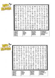 English Worksheet: Halloween wordsearch