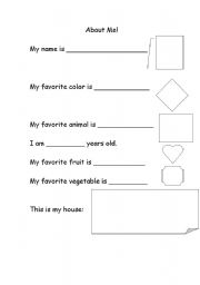 English worksheet: About me-KIDS