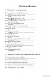 English Worksheet: hypothese et inversion