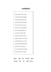 English worksheet: numbers