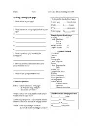 English Worksheet: Creating a newspaper 