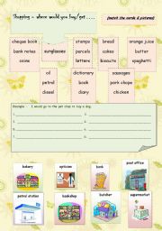 English Worksheet: Shops & Buildings in town