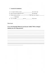 English worksheet: selling products vocabulary