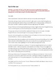 English Worksheet: Find the missing articles - Fun in the sun - Advanced