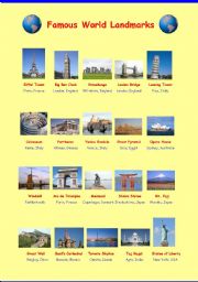 English Worksheet: Famous World Landmarks