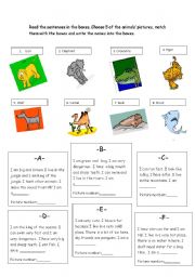 English Worksheet: wild animals