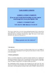 English Worksheet: strict parents
