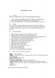English Worksheet: The Perfect Man