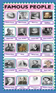 English Worksheet: FAMOUS PEOPLE 