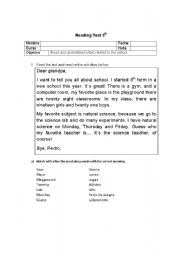 English Worksheet: school