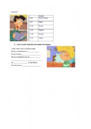 English Worksheet: cedrics timetable