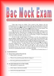 English Worksheet: Bac Mock Exam: A Comprehensive Exam