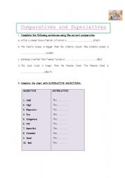 English worksheet: Comparatives and Superlatives