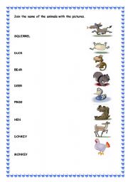 English Worksheet: ANIMALS