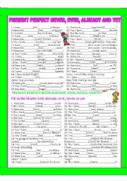 English Worksheet: PRESENT PERFECT - ALREADY, YET, NEVER AND EVER