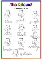 English Worksheet: The Colours!