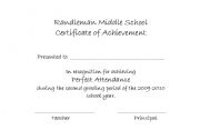 English worksheet: Awards Certificate