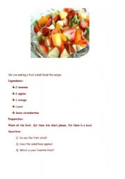 English worksheet: Fruits