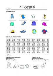 English Worksheet: Clothes