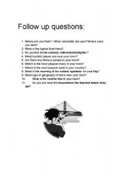 English worksheet: Interview follow up questions 