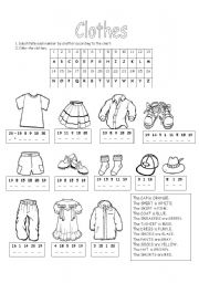 English Worksheet: CLOTHES AND COLORS