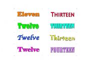 English Worksheet: Spelling Numbers One to Twenty (card five)