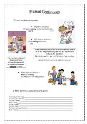 English Worksheet: Present Continuous and Discussion