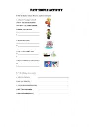 English worksheet: Simple Past Activity