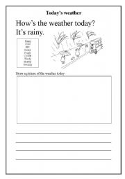 English worksheet: Hows the weather today?