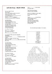 English Worksheet: Let`s get crazy! Hannah Montana