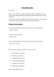 English Worksheet: Grammar Rules THE COMMA