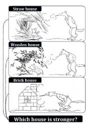 English Worksheet: 3 little pigs, type of houses.