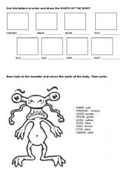 English Worksheet: Parts of the body